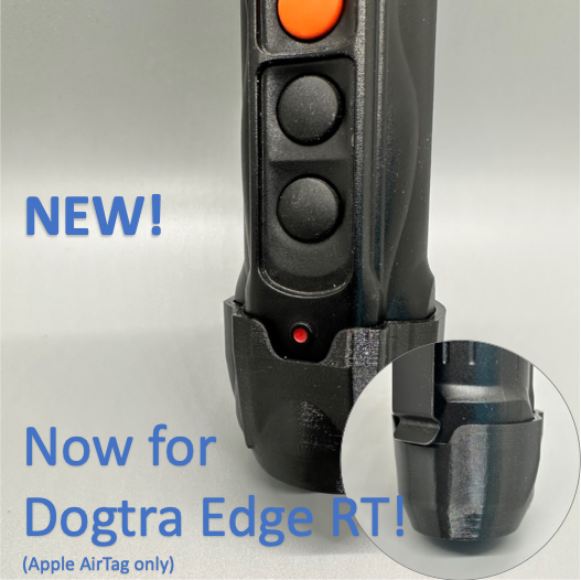 Custom holder for an Apple AirTag to help locate a Dogtra Edge RT transmitter