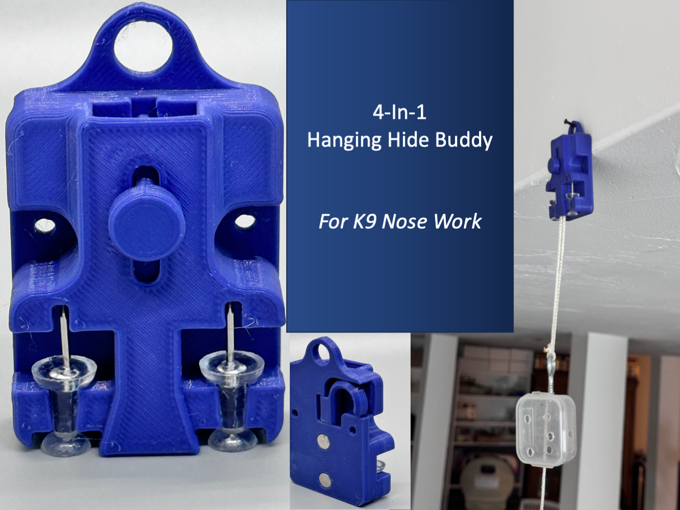 Hanging hide buddy dog training tool