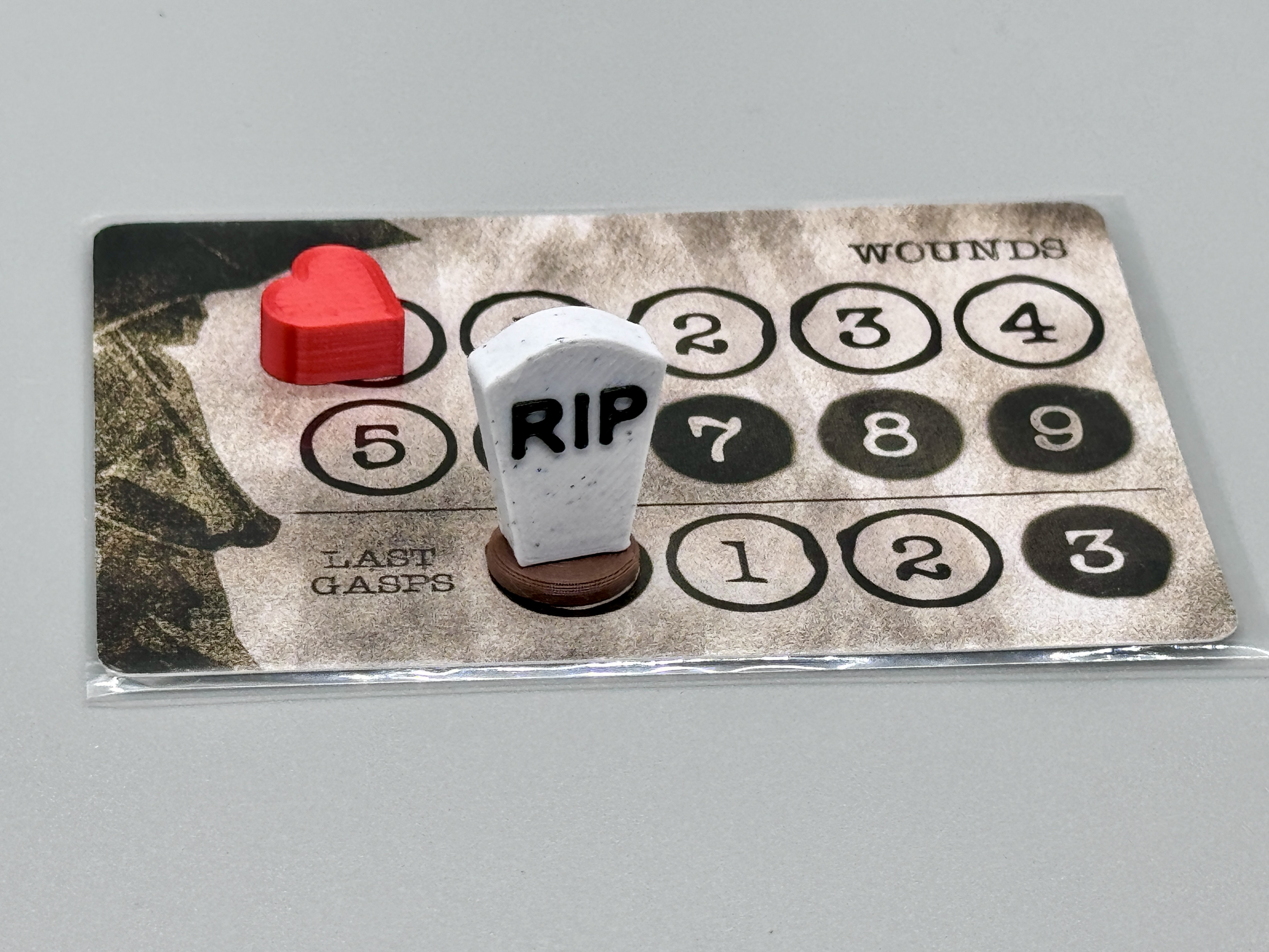 Wound and Tombstone Game Tokens